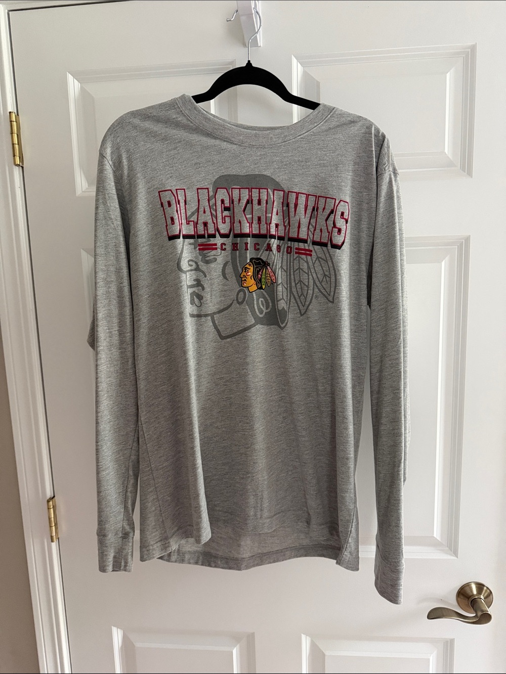 Chicago Blackhawks Men's Long Sleeve Tee - Grey